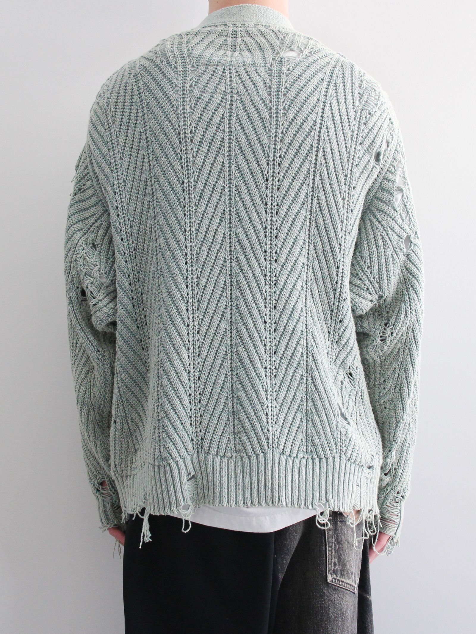 Maison MIHARA YASUHIRO - ブリーチド ニットカーディガン - Bleached