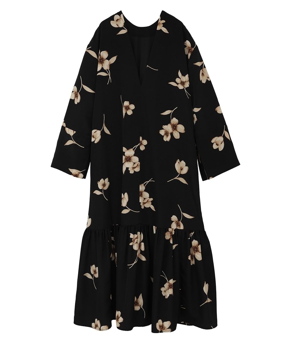 CLANE - フラワーロングワンピース - W FACE GATHER SWITCH ONEPIECE