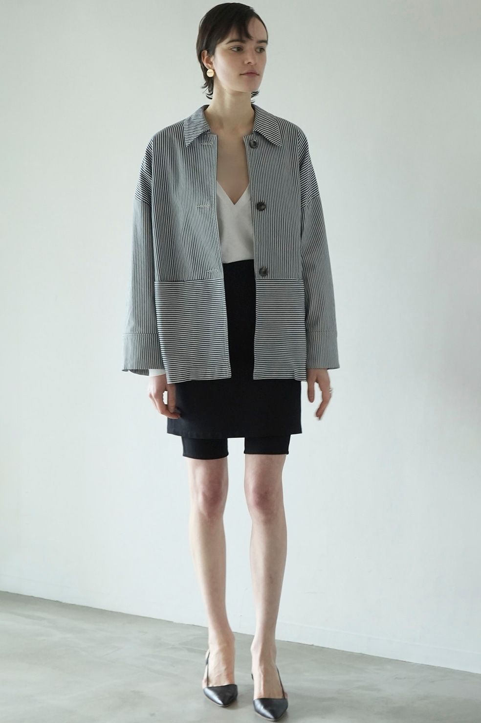 CLANE - カバーオール ジャケット - ストライプ - WORK OVER JACKET