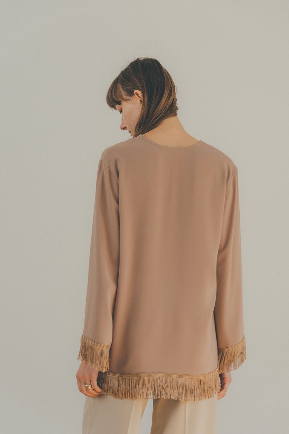 CLANE - W FACE FRINGE TOPS - ダブルフェイスフリンジトップス