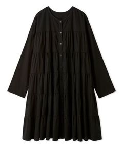 Mila Owen - 2WAYティアードチュニックブラウス (ブラック) 綿 / 軽い