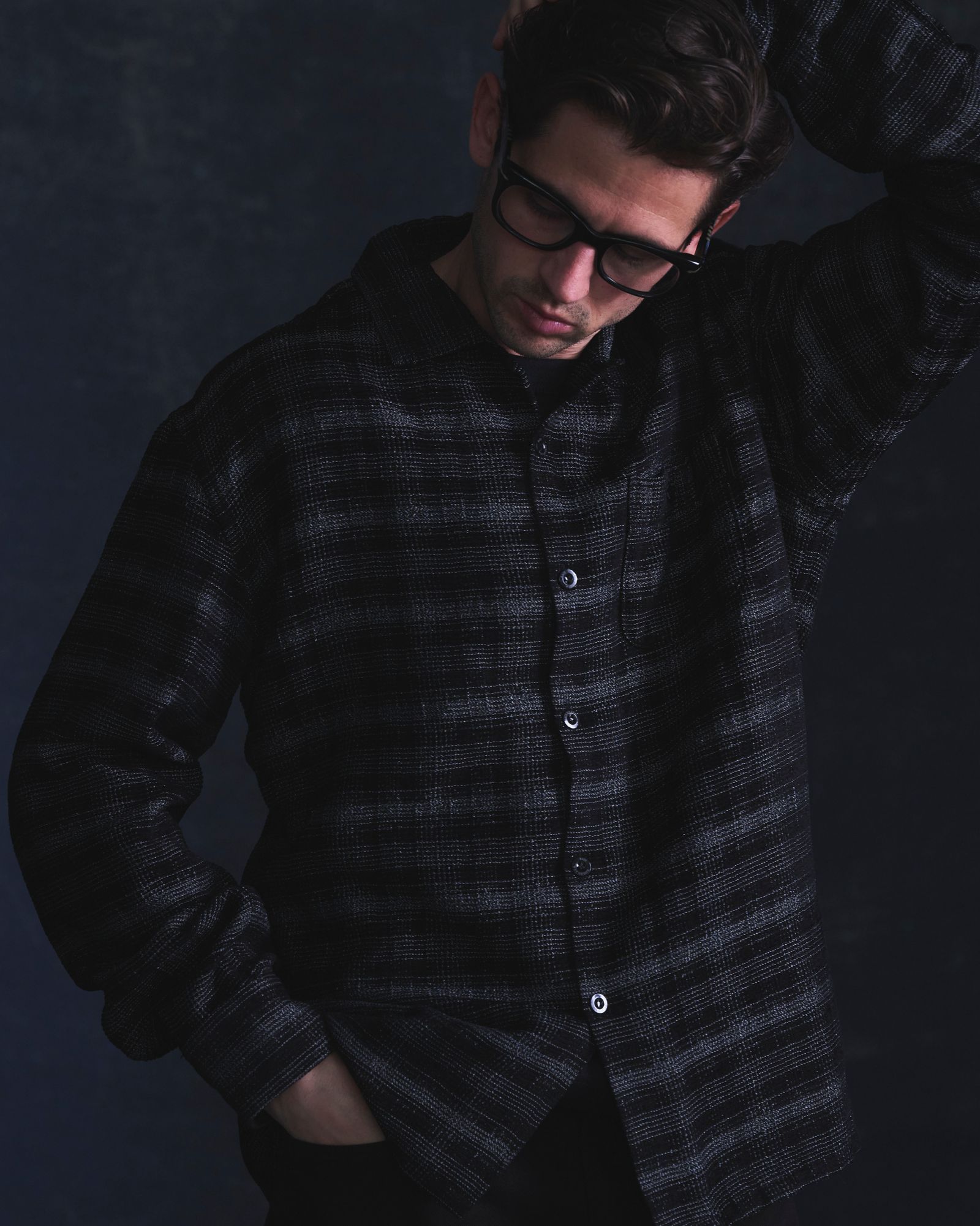 RATS - OMBRE CHECK SHIRT (BLACK×GRAY CHECK) / オンブレチェック