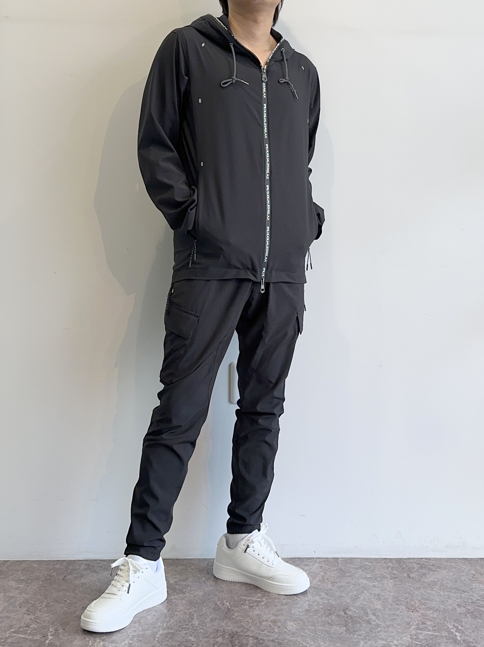 1PIU1UGUALE3 RELAX - ランニングカーゴパンツ / usb-24017 / ブラック