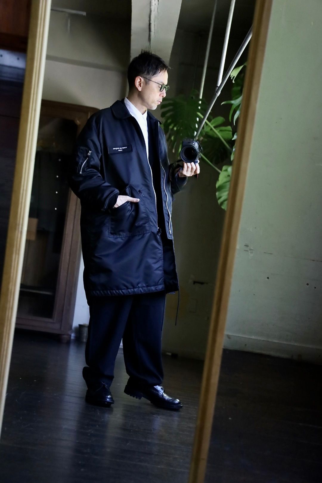 COMME des GARCONS HOMME ナイロンツイルコートスタイル2024.10.05