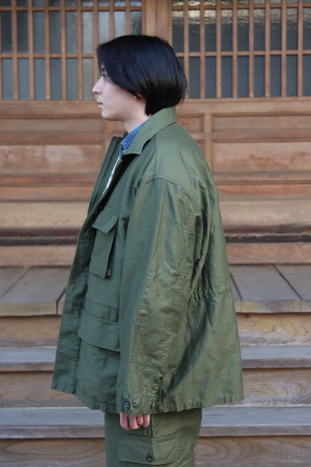 Graphpaper Cotton Linen Moleskin Military Jacket(GU221-30094