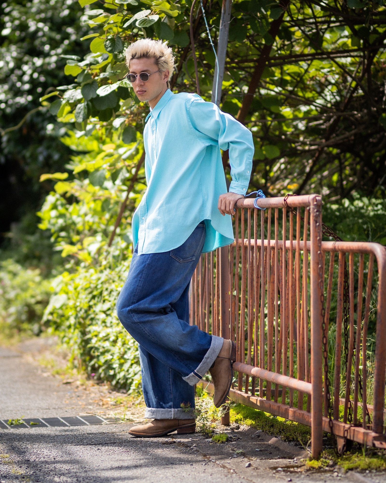 A.PRESSE Double Weave Twill Regular Collar Shirt ミックススタイル