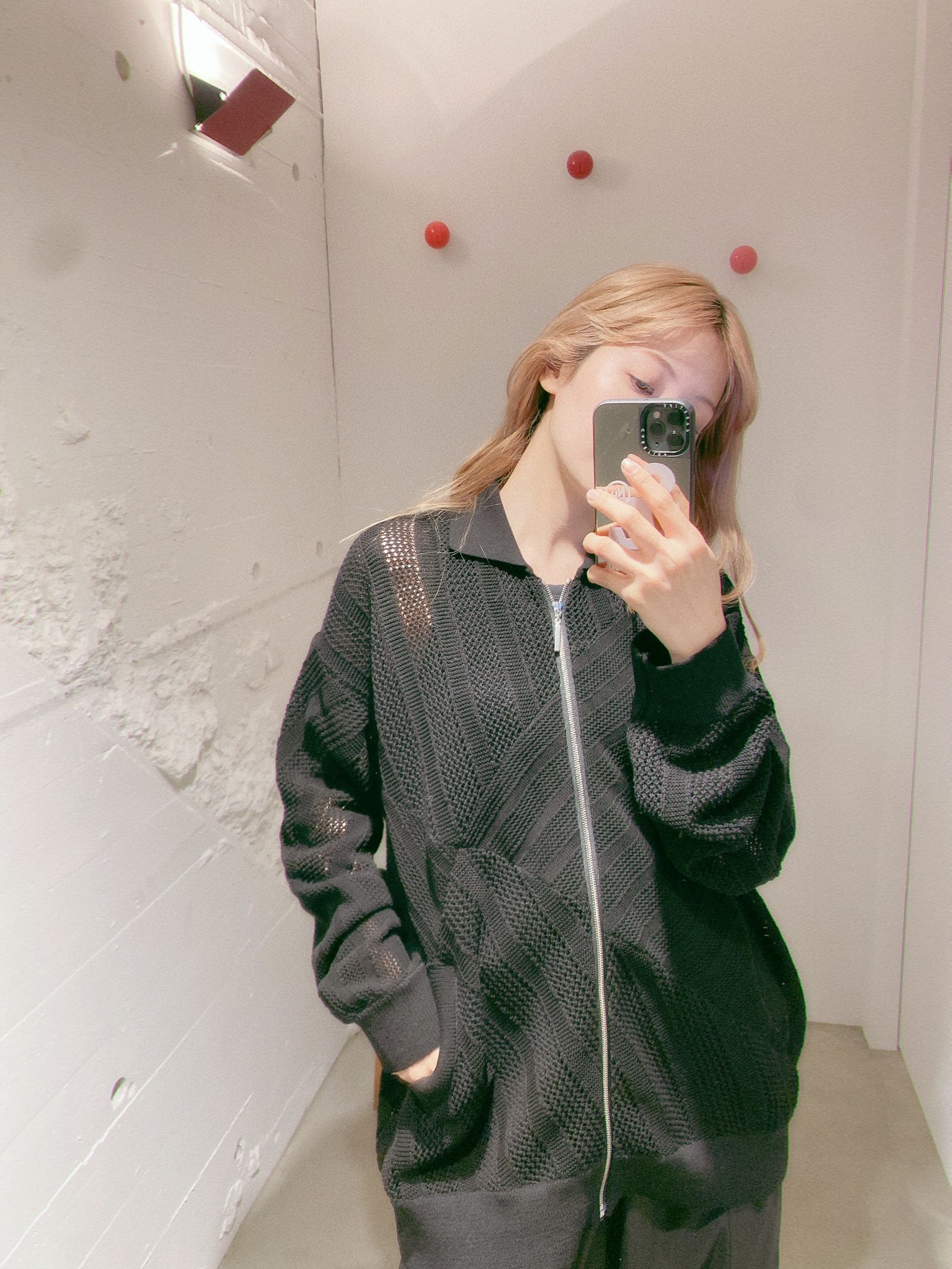 YOKE - ヨーク24SS COTTON MESH STRIPE ZIP-UP CARDIGAN(YK24SS0674S