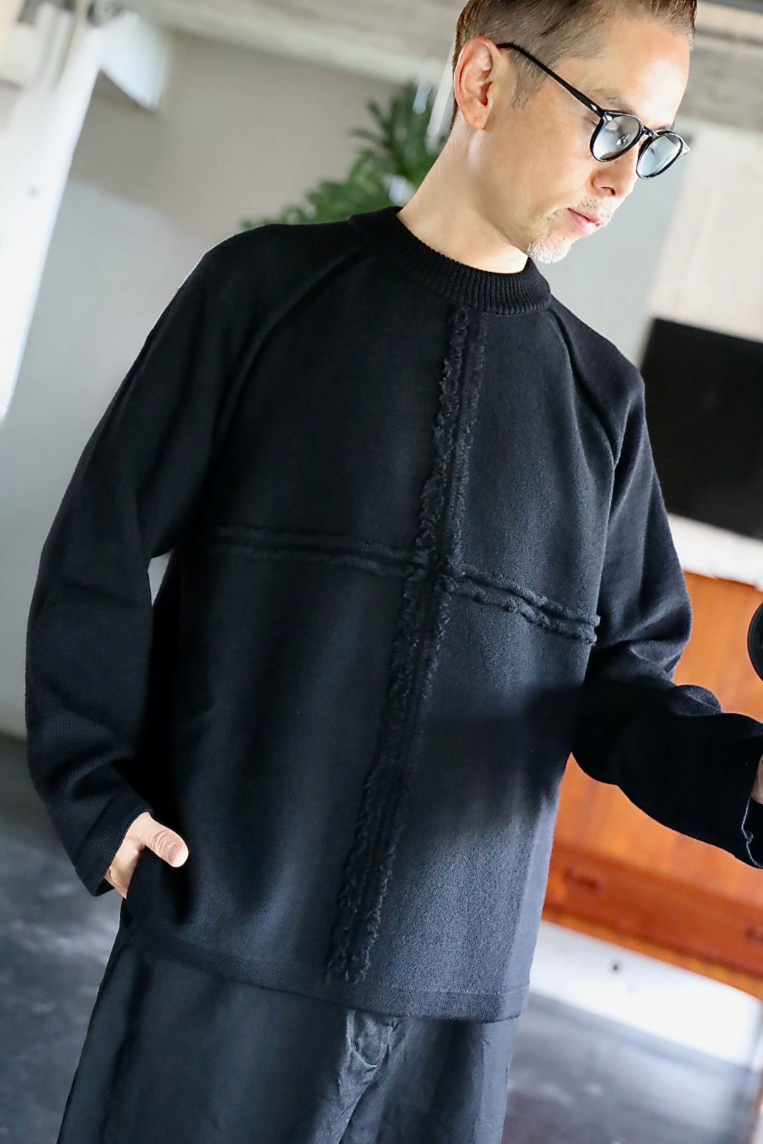 COMME des GARCONS HOMME エステルサージ製品染めブルゾンスタイル