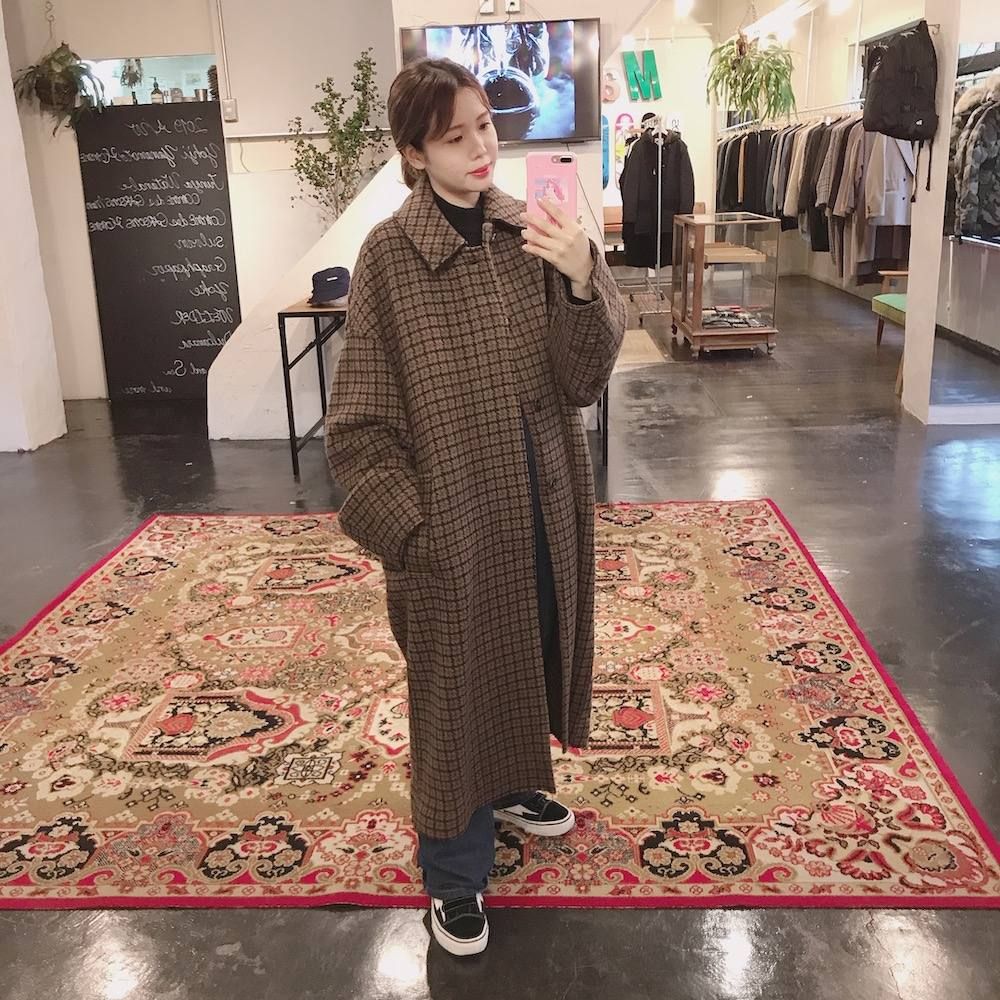 YOKE DOUBLE JQUARD KNIT BAL COLLAR COAT