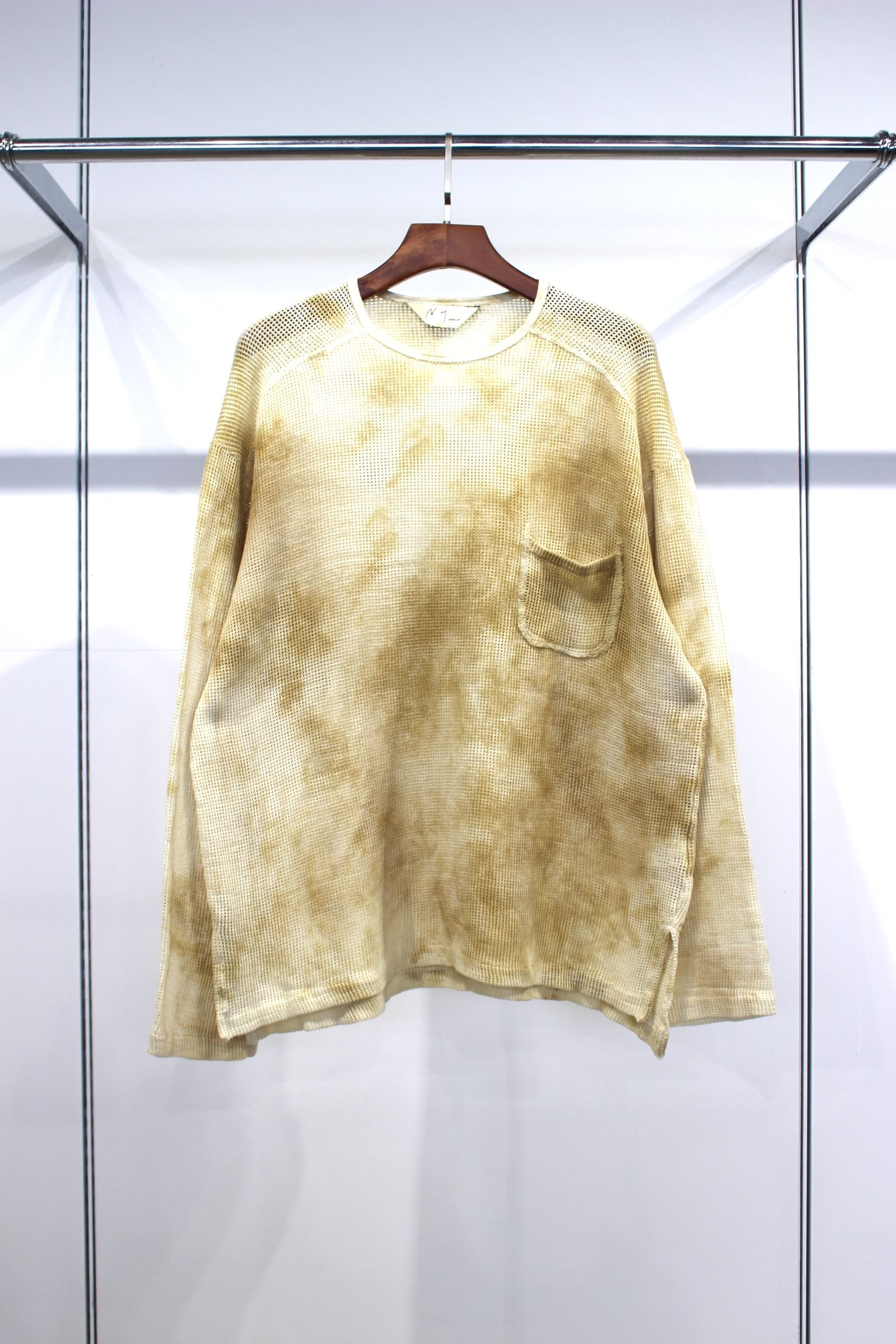 ANCELLM - DYED MESH LS T-SHIRT/BEIGE | NapsNote