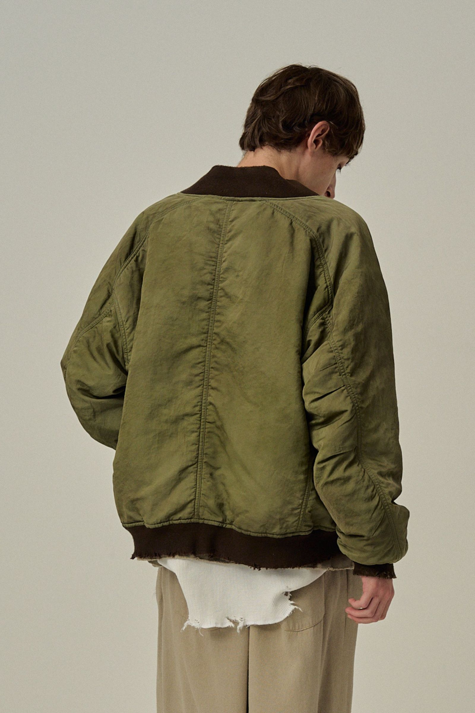 ANCELLM - FADED BOMBER JACKET | KHAKI | ボンバージャケット | NapsNote
