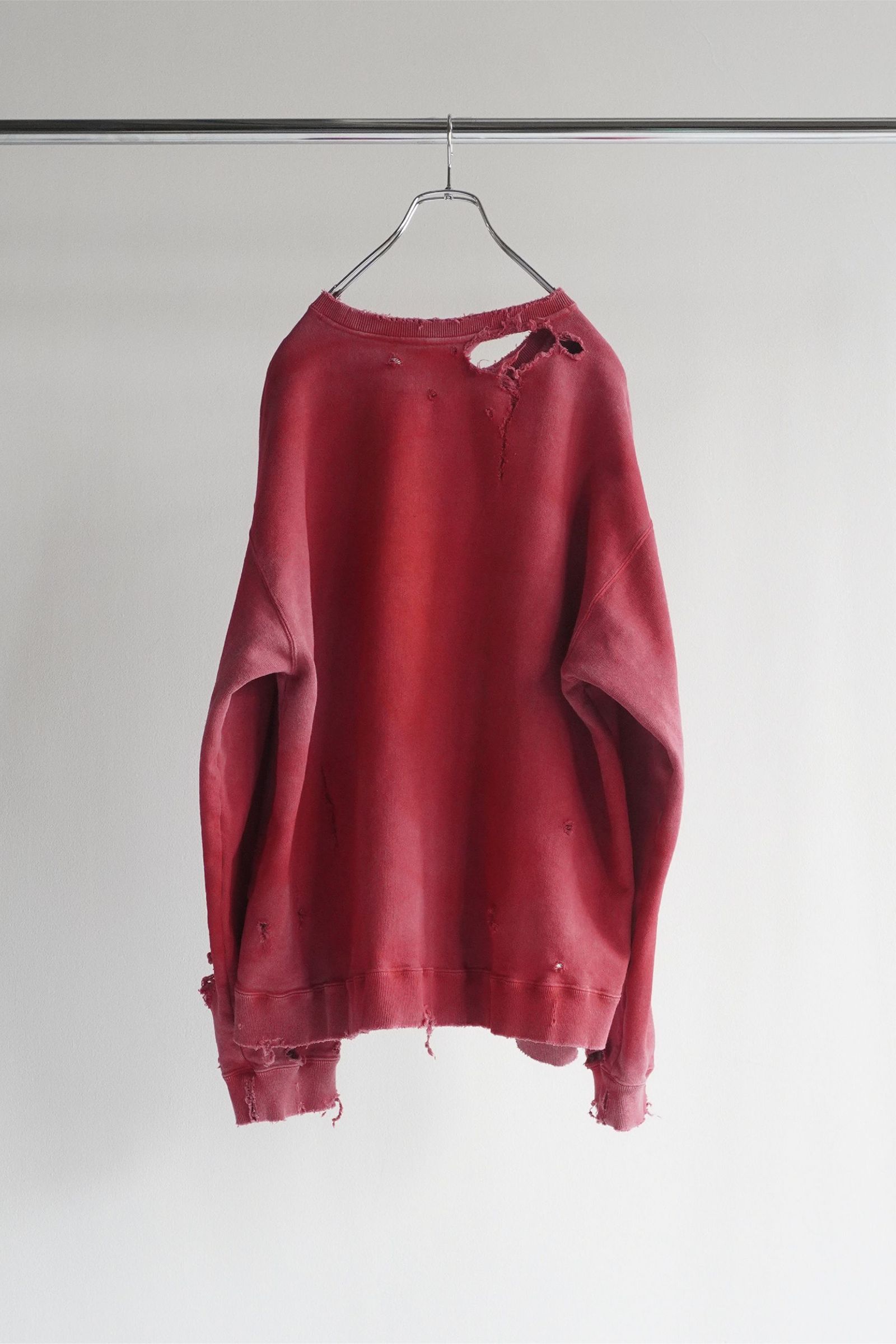 ANCELLM - CRASH UNEVEN OVER SWEAT SHIRT | RED | スウェット | NapsNote