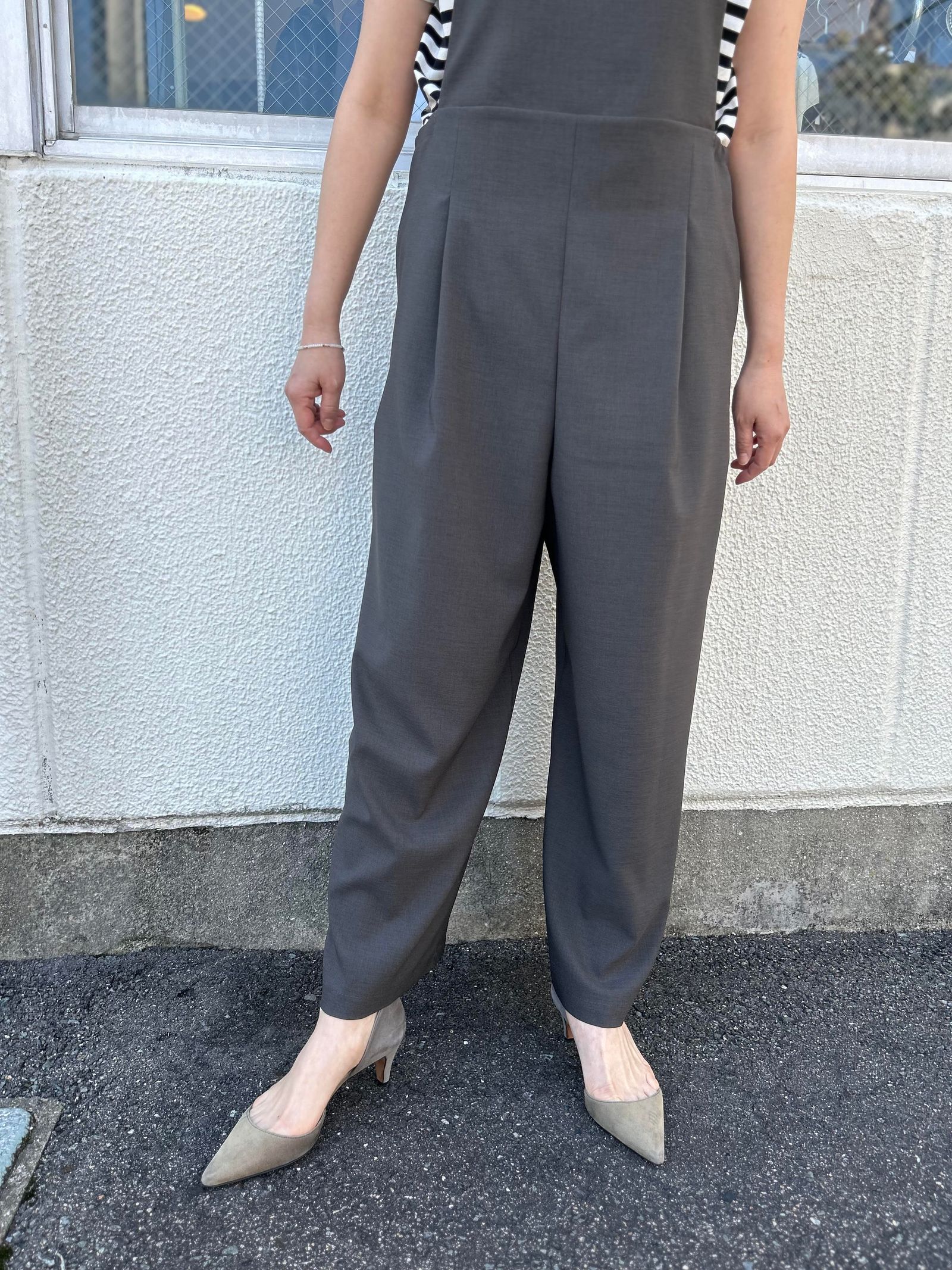 trois - ウェザーストレッチキャミサロペット グレー | ravii ONLINE STORE