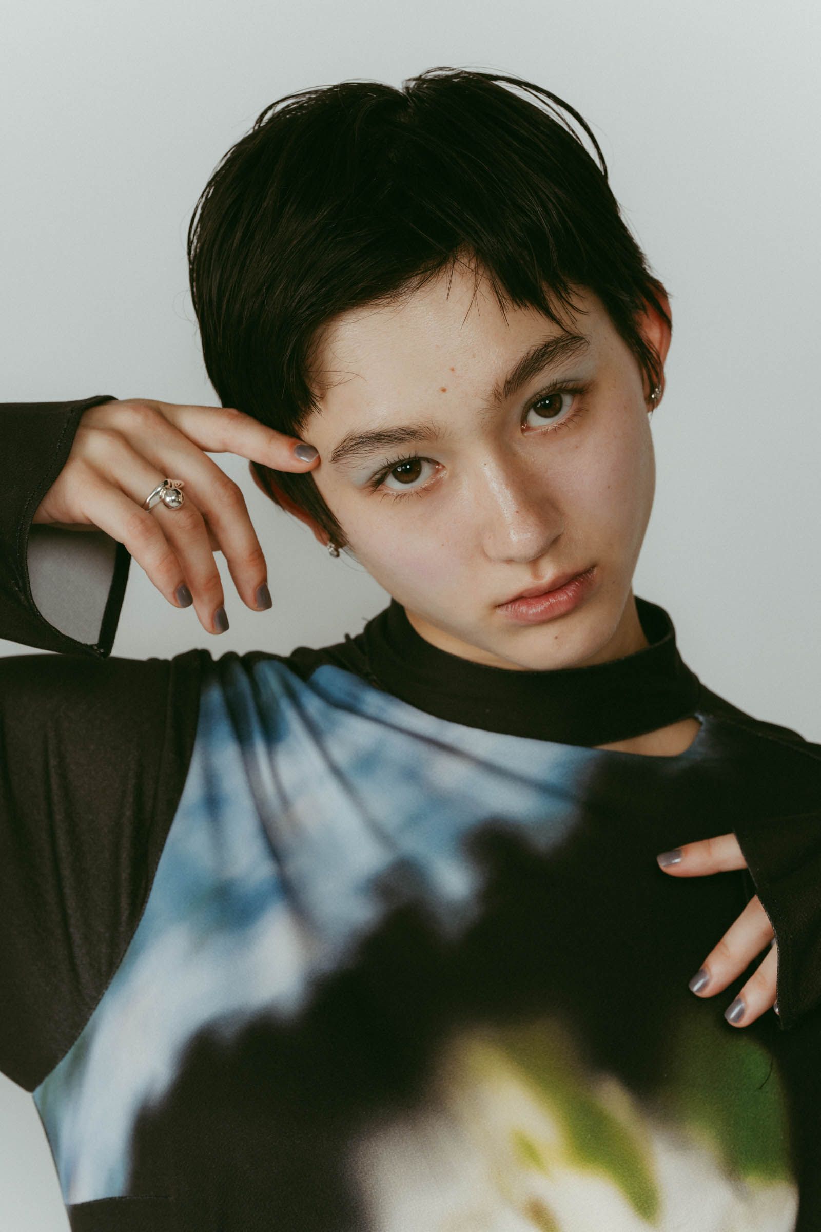 Knuth Marf - blurry flower one piece / フラワープリント ワンピース