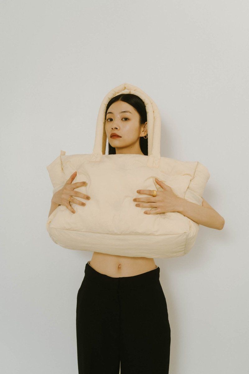 Knuth Marf - big quilt bag / ビッグキルティングバッグ (クリーム