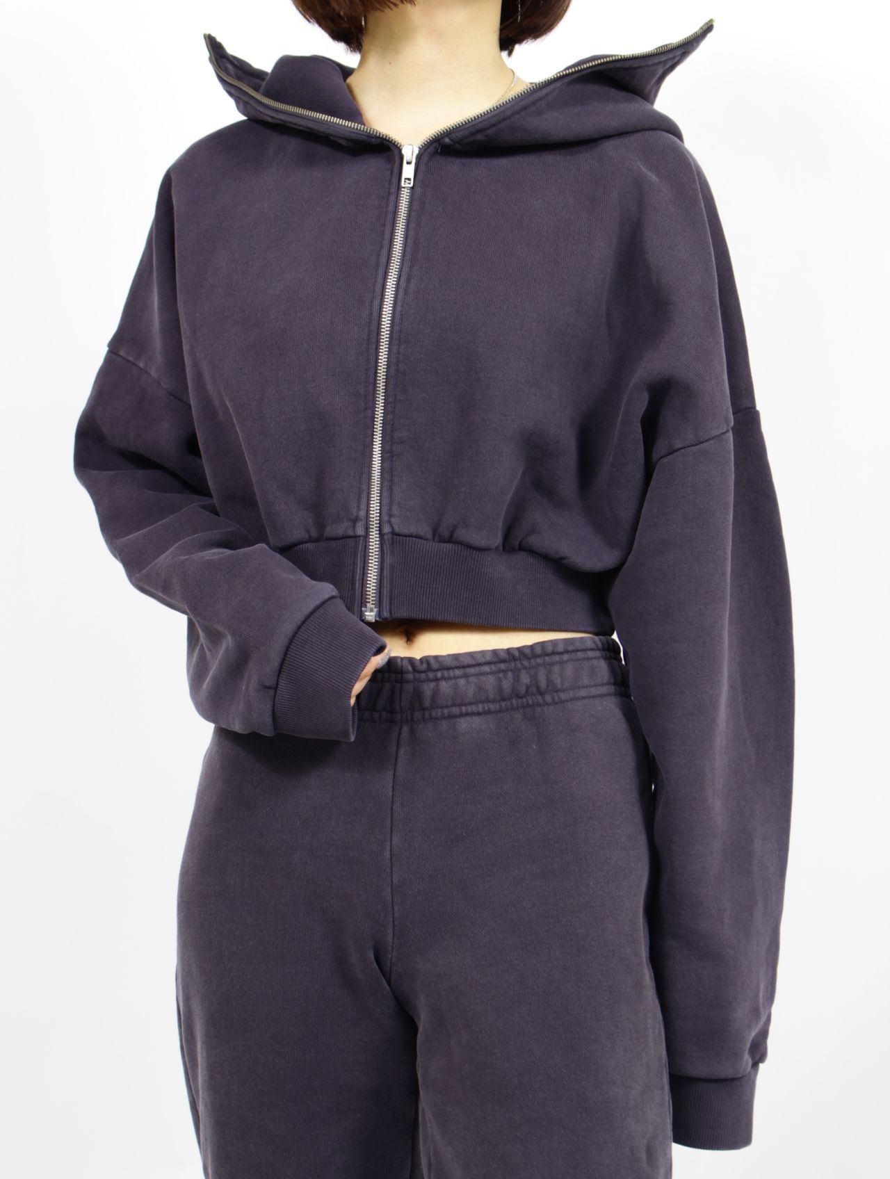 entire studios - クロップド フルジップ フーディー パーカー