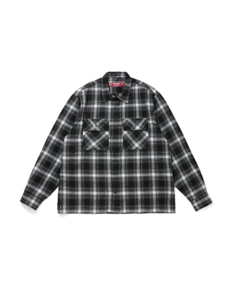 HideandSeek - Ombre Check L/S Shirt(26ss) / BLK / チェックシャツ
