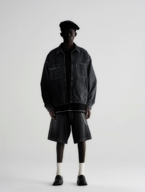 COOTIE PRODUCTIONS - Denim Zip Up Work Jacket / BLACK FADE