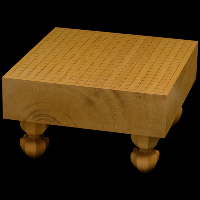 国産本榧足付碁盤 5寸3分（天柾） ga50047 | 前川榧碁盤店