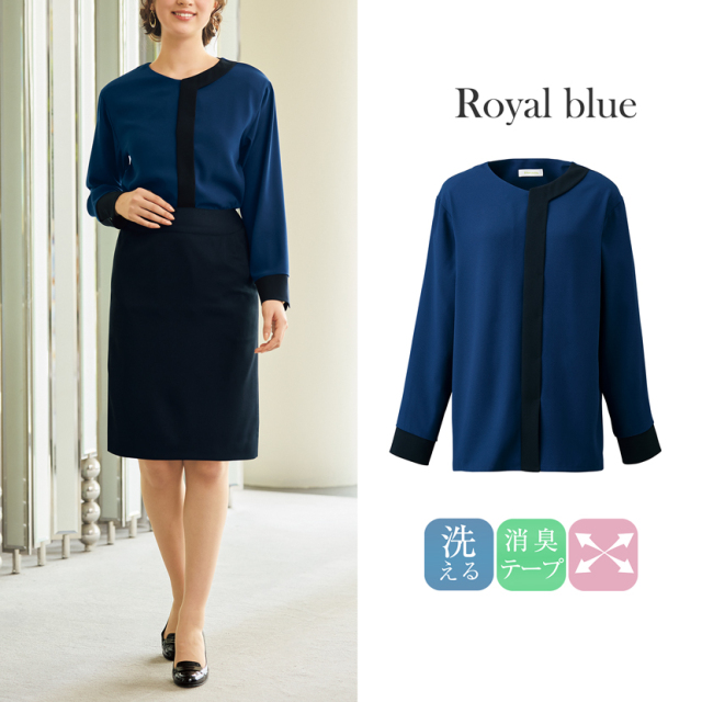 バイカラープルオーバーブラウス mi-wn62b ［MIKATA］