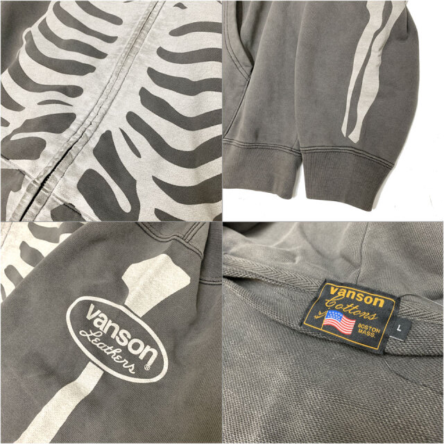 VANSON / BONE ZIP UP HOODIE