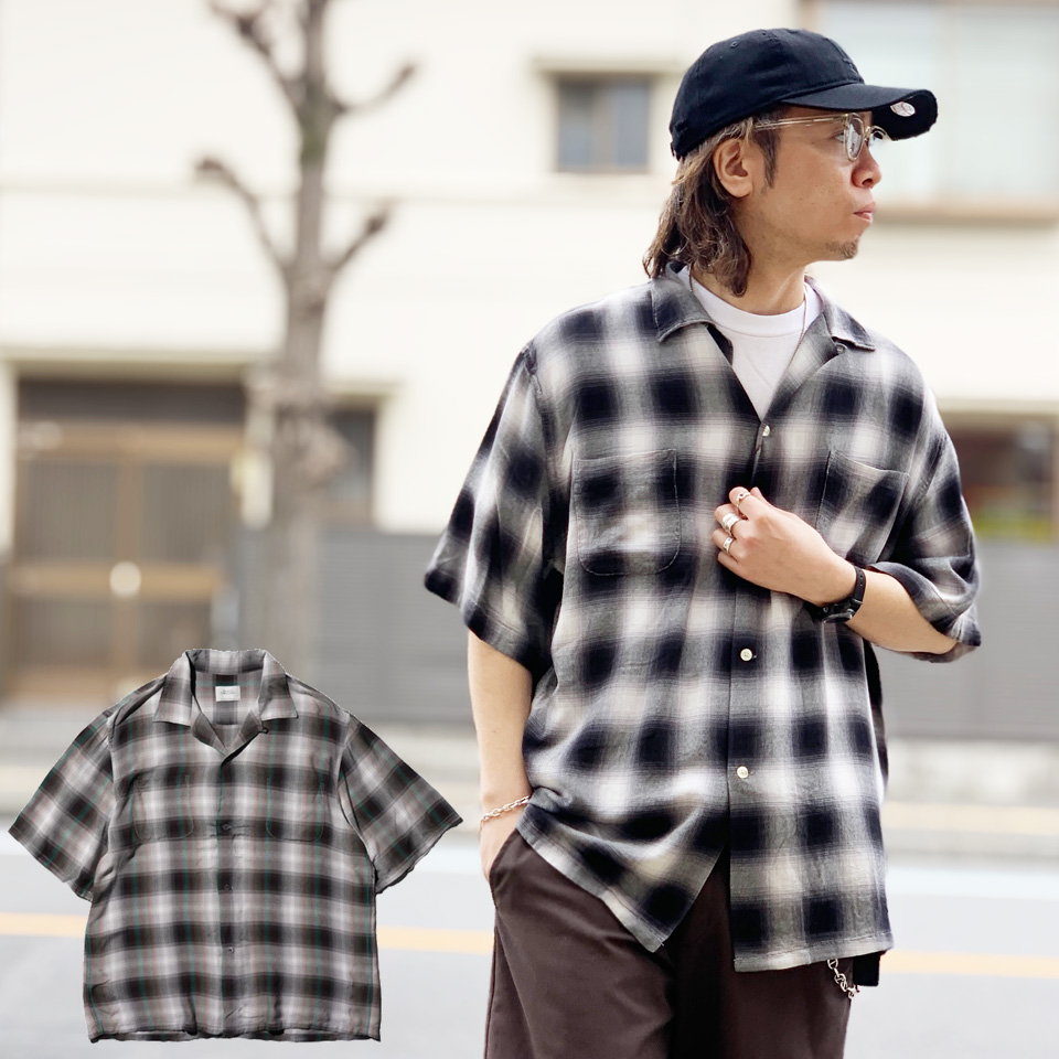 TOWN CRAFT / 60S OMBRE CHECK LOOP COLLAR SS SHIRTS