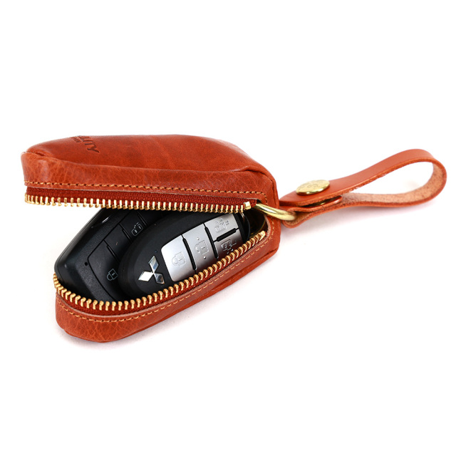 パンセ』(全6色)キップワックス/楕円形のレザーキーケース スマート