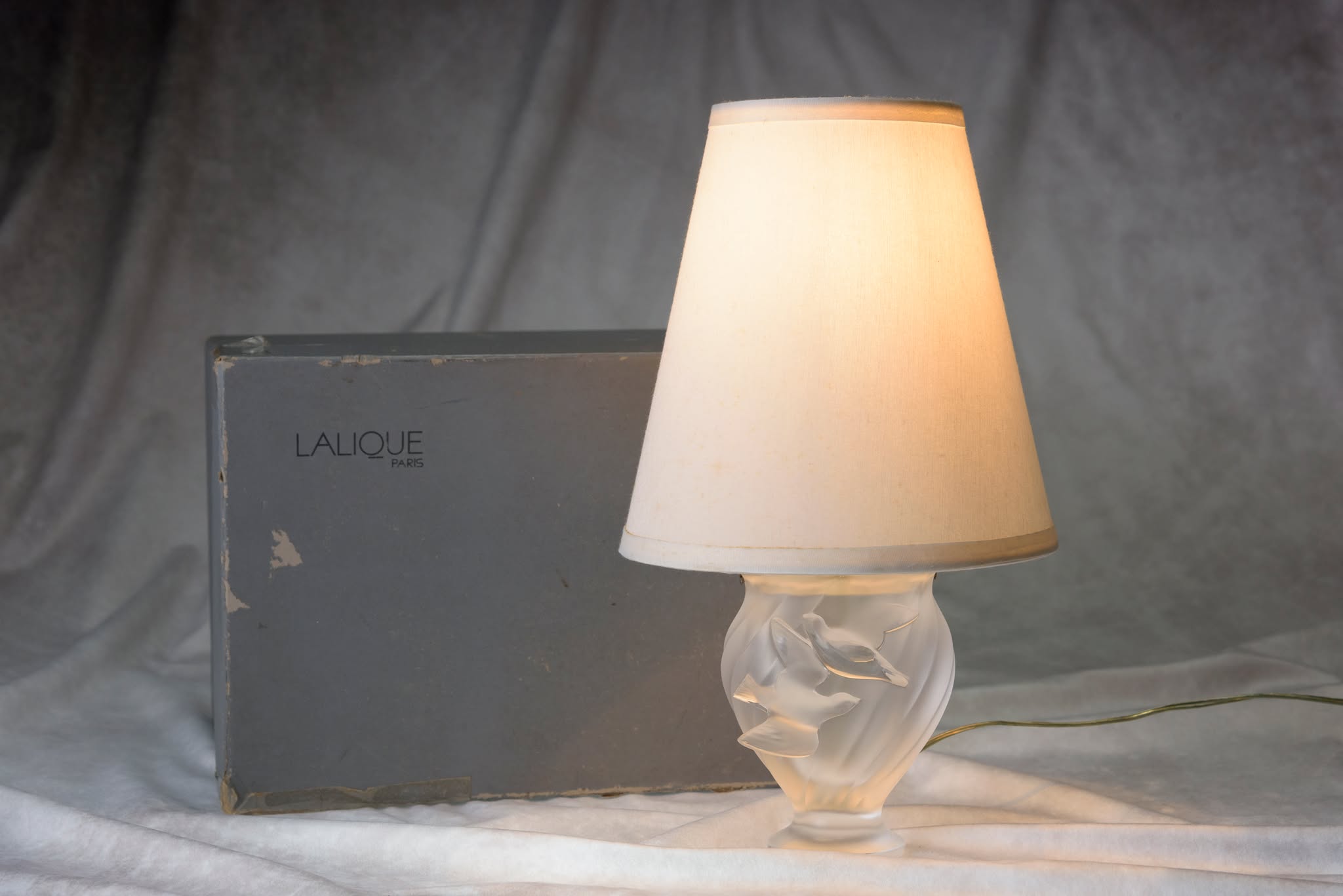 フランス 1970年代 ガラス LALIQUE ラリック テーブルランプ