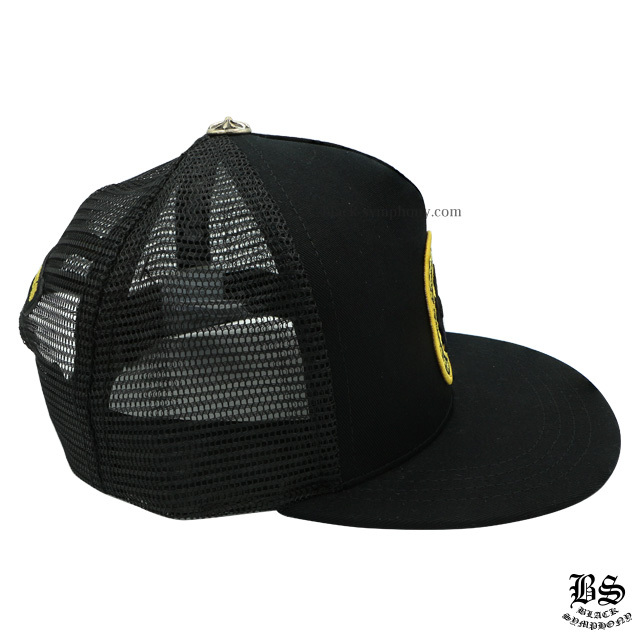 クロムハーツファブリックフロントトラッカーキャップブラックツイル