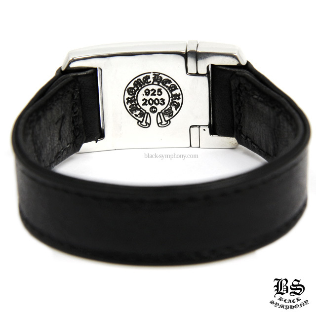 クロムハーツハーネスブレスレットCHプラスブラックレザー|クロム