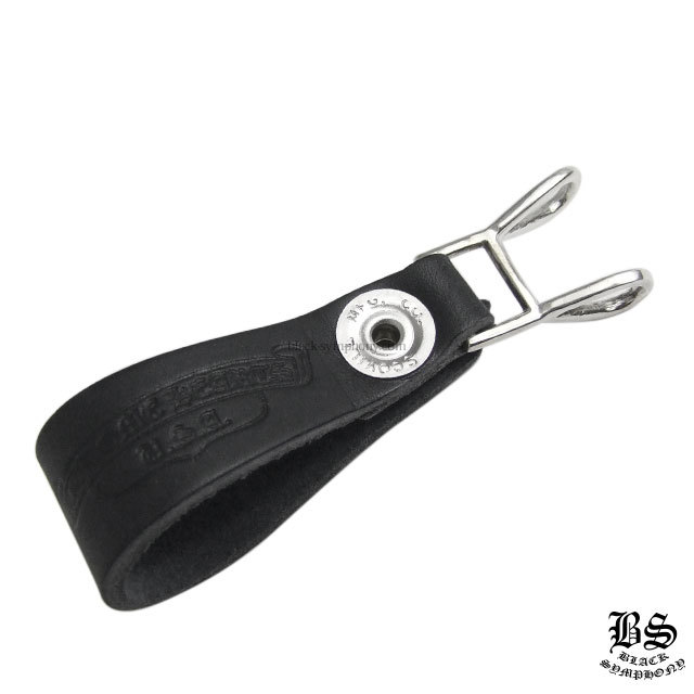 クロムハーツWベルトループハートボタンブラックレザー|クロムハーツ