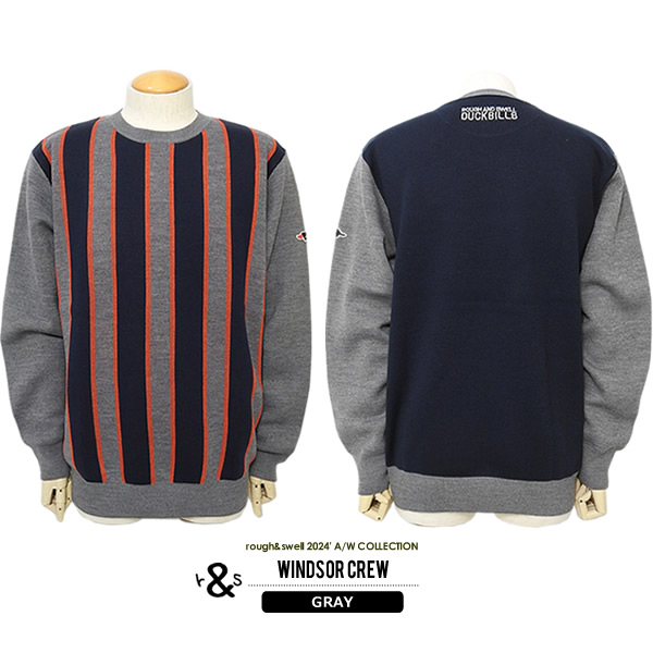 rough&swell［ラフアンドスウェル］WINDSOR CREW/ストライプ12Gウール