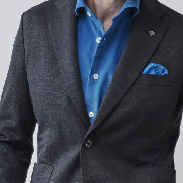 会員様限定]SALE ヘリンボーン ジャガード ジャージジャケット