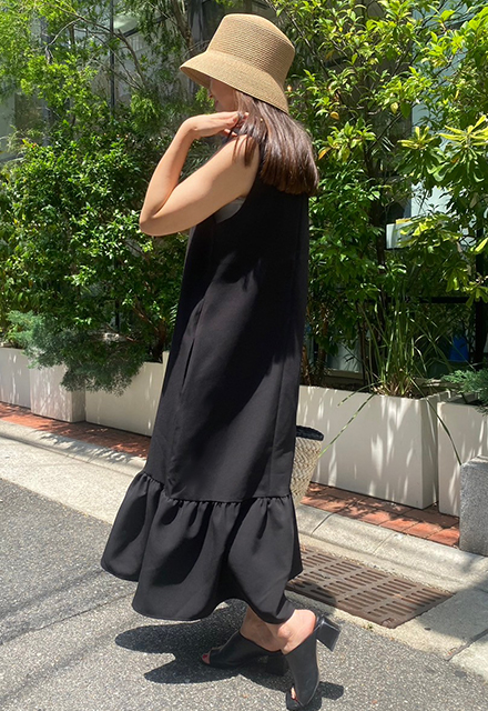 ヘムフリルノースリーブワンピース【7i-831-04341】