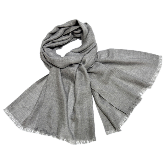 ロロピアーナ メンズ カシミア×シルク ストール グレー Loro Piana