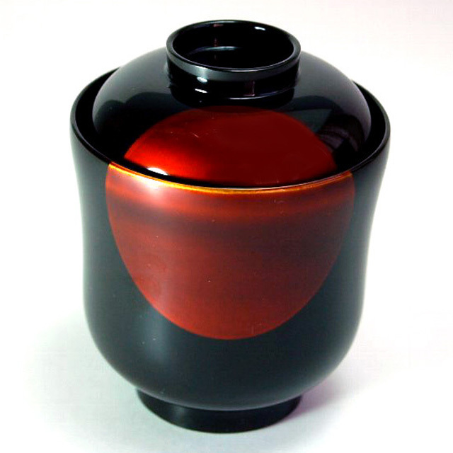 小吸物椀 日月白檀 漆塗り 12-00704 漆器の井助