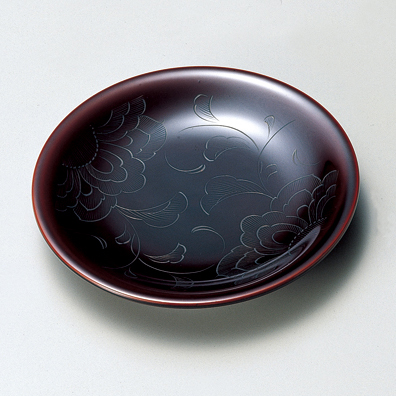 銘々皿 溜/古代根来 5枚セット 木製 漆塗り 12-06003/06004 漆器の井助