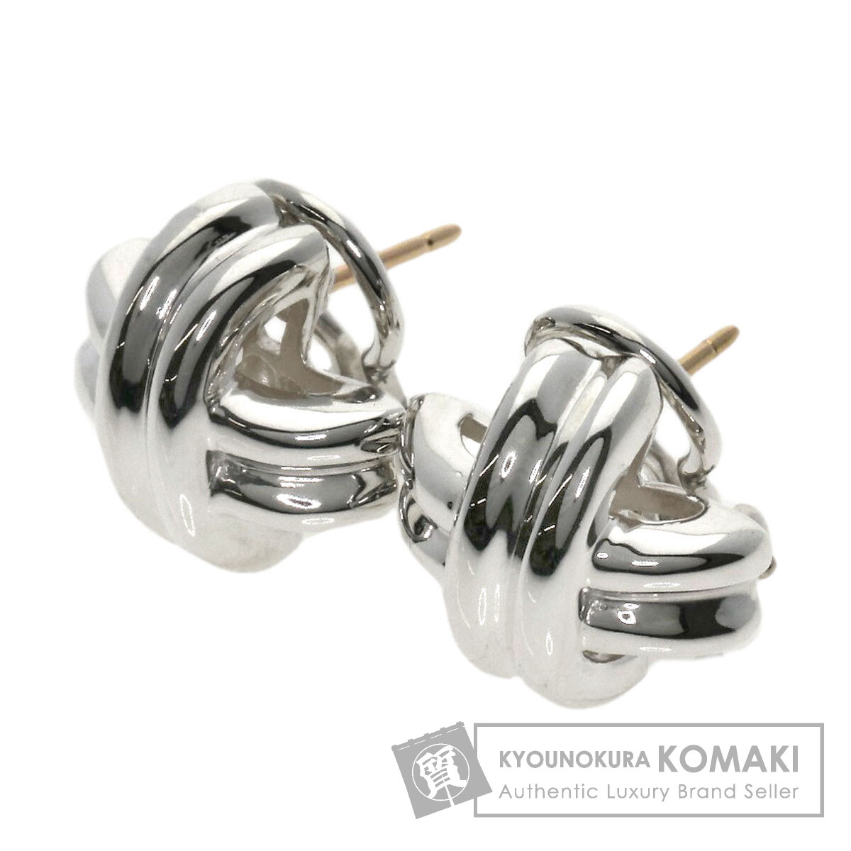 TIFFANY&Co. ティファニー シグネチャー ピアス シルバー/K14YG