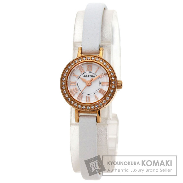 AGATHA アガタ ラウンドフェイス 腕時計 PGP/革 レディース ブランド京