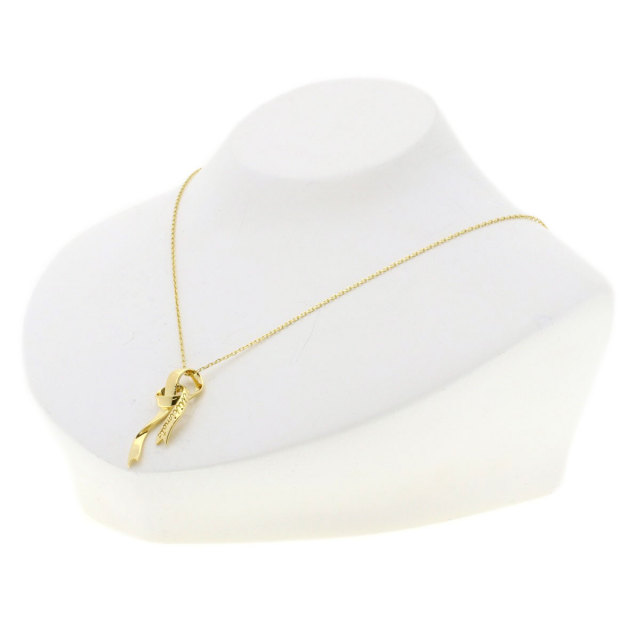 MIKIMOTO ミキモト リボンモチーフ ネックレス K18イエローゴールド
