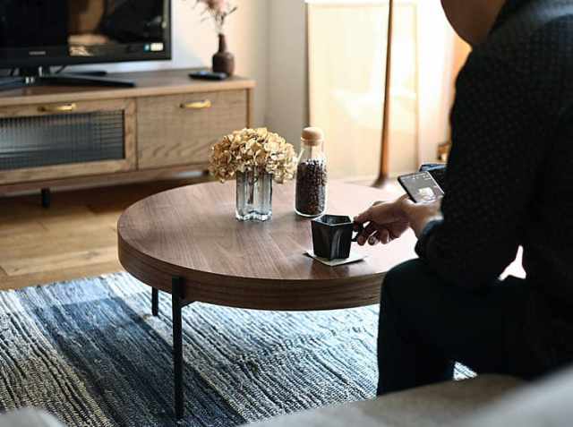 円形センターテーブル Rest（レスト） ウォールナットタイプ｜北欧