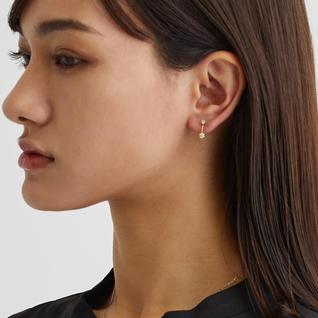 ピアス 両耳 揺れる ダイヤモンド 計 0.5ct K18 ゴールド 18金 le71