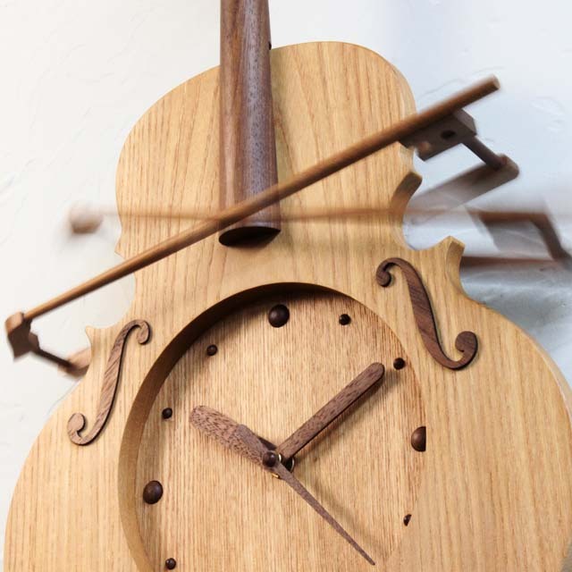 前年分完売 / 2026年製作予定】銘木 ヴァイオリン 振り子時計 ニレ