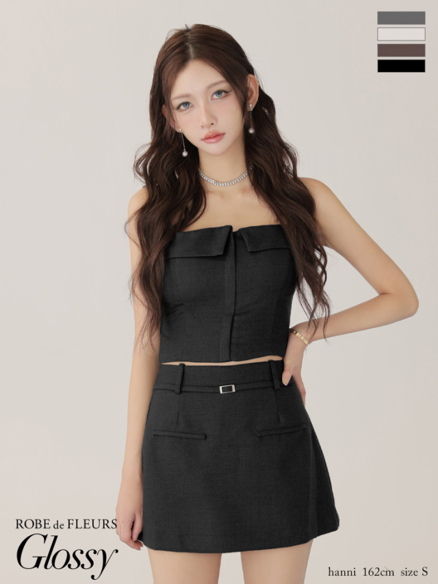 XSサイズあり】ツイルフロントファスナーセットアップミニキャバドレス