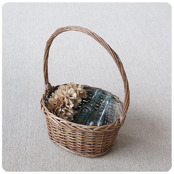 イギリス アンティーク ショッピングバスケット/カントリー/インテリア