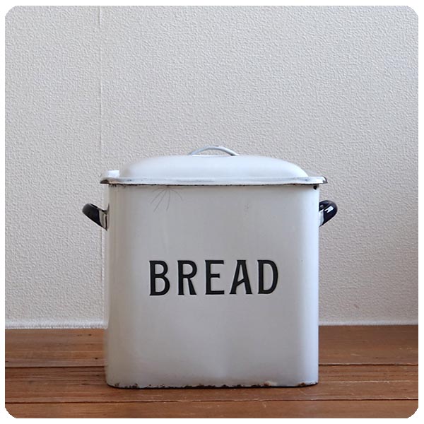 イギリス アンティーク ホーロー製 ブレッド缶/キッチン雑貨/エナメル