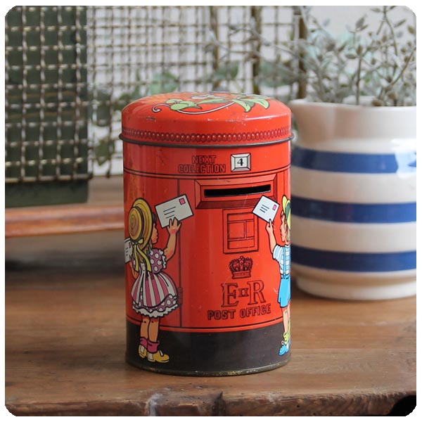 イギリス ビンテージ トフィー缶/Sharp's/ポストTIN/ティン/ブリキ