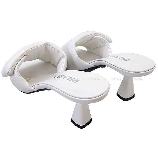 PRADA プラダ サンダル ロゴ ソフトパデット #37.5 白 (ホワイト