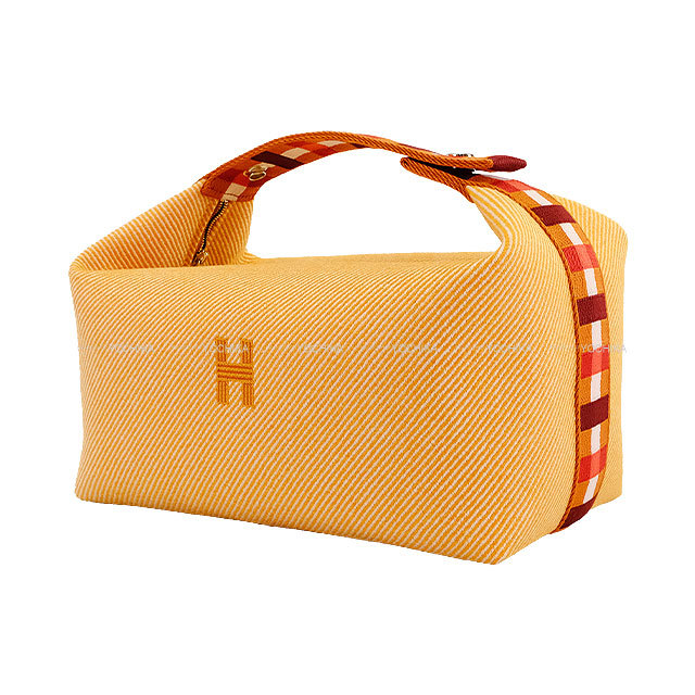 HERMES エルメス ポーチ ブリッドアブラック GM オ カレ オレンジ