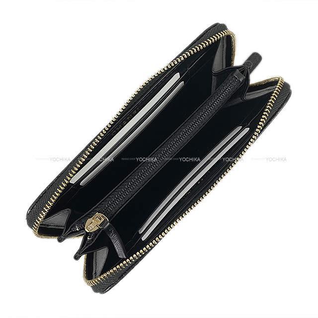 CHANEL シャネル カメリア型押し ミディアム ラウンドファスナー